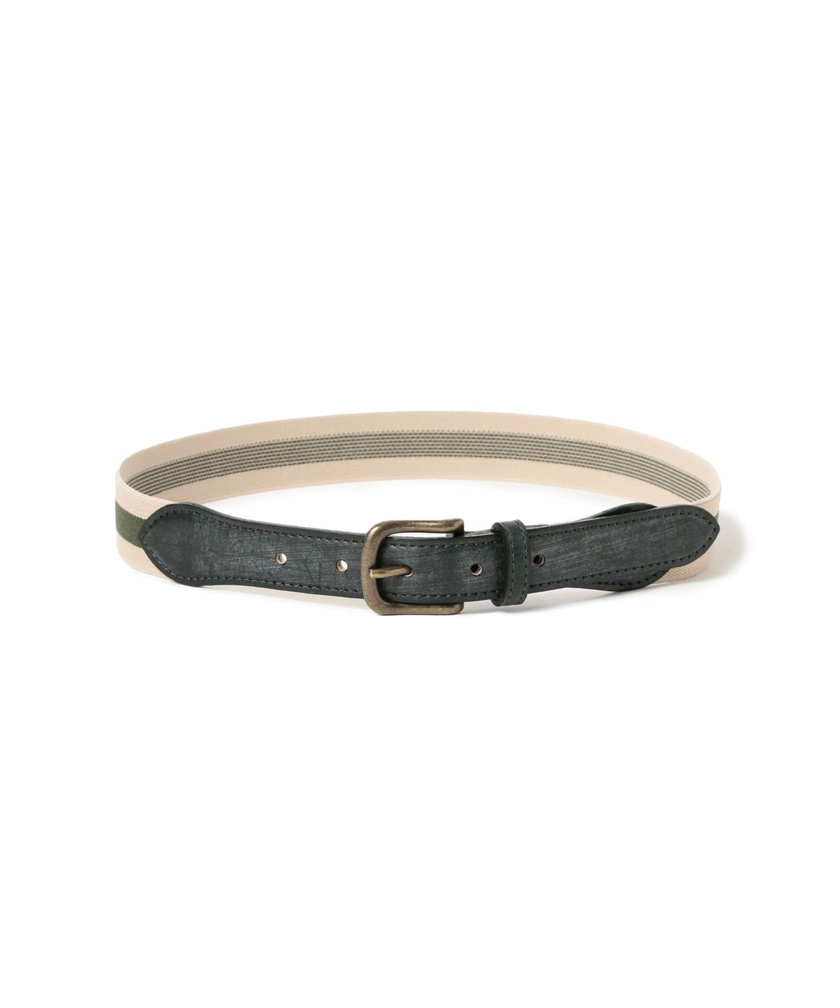 ブライドルレザー × エラスティック リボンベルト ファッション雑貨 MEN OLIVE 34 ブライドルレザー × エラスティック リボンベルト ファッション雑貨 MEN OLIVE 34