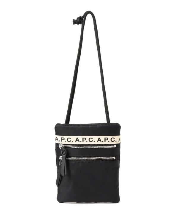 A.P.C.] アーペーセー ロゴ Repeat ネックポーチ(Black) | INS