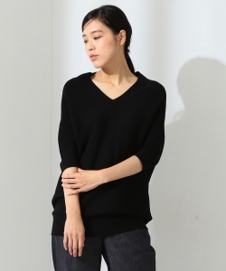 ROOM NO.8 / ホールガーメント3/4スリーブ ニットプルオーバー