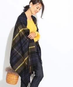 Johnstons / チェックカシミヤ ビッグストール