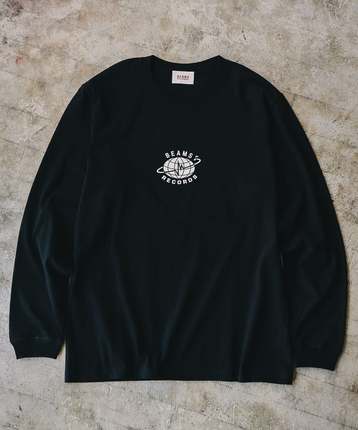 BEAMS RECORDS �r�[���X ���R�[�Y / LOGO PRINT LONG SLEEVE T-shits T�V���c�E�J�b�g�\�[ MEN BLACK M