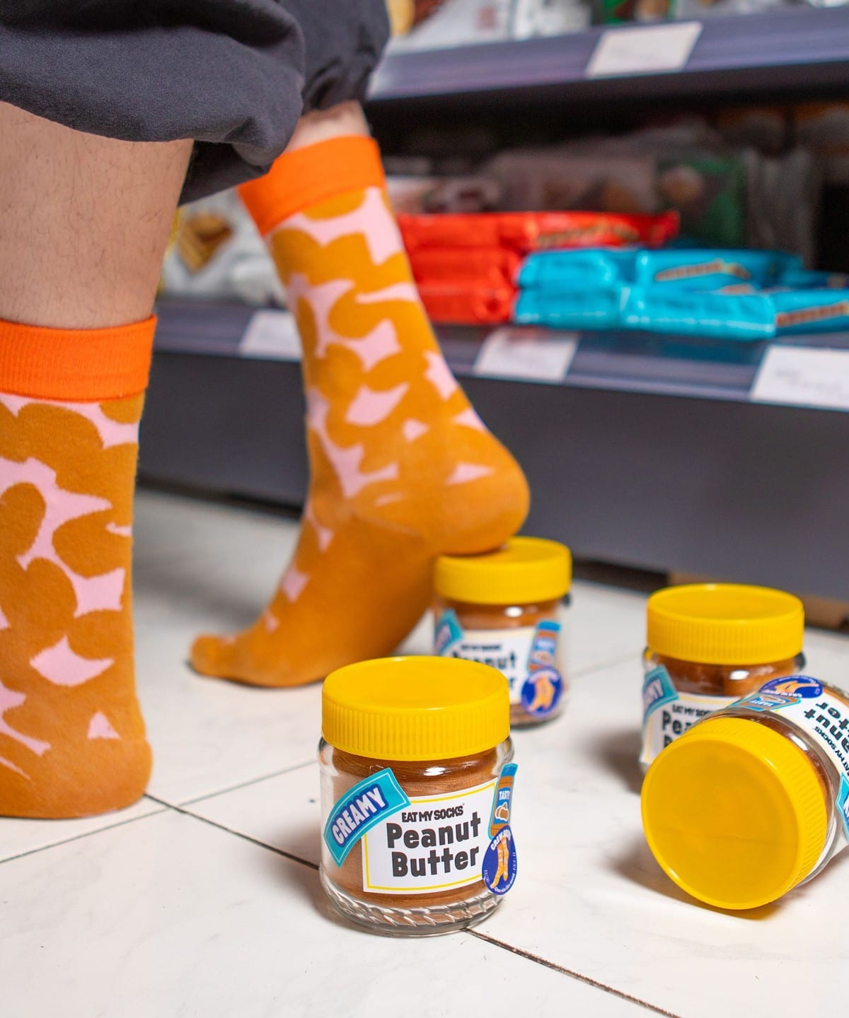 EAT MY SOCKS / FOOD SOCKS 1P レッグウェア MEN PEANUT BUTTER ONE SIZE EAT MY SOCKS / FOOD SOCKS 1P レッグウェア MEN PEANUT BUTTER ONE SIZE