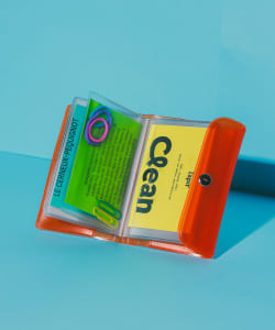 【別注】nahe(R) / カードケース クリア オレンジ