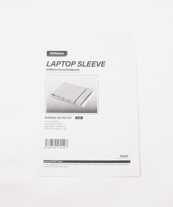 ANAheim / Tyvek(R) Laptop Sleeve 13inch