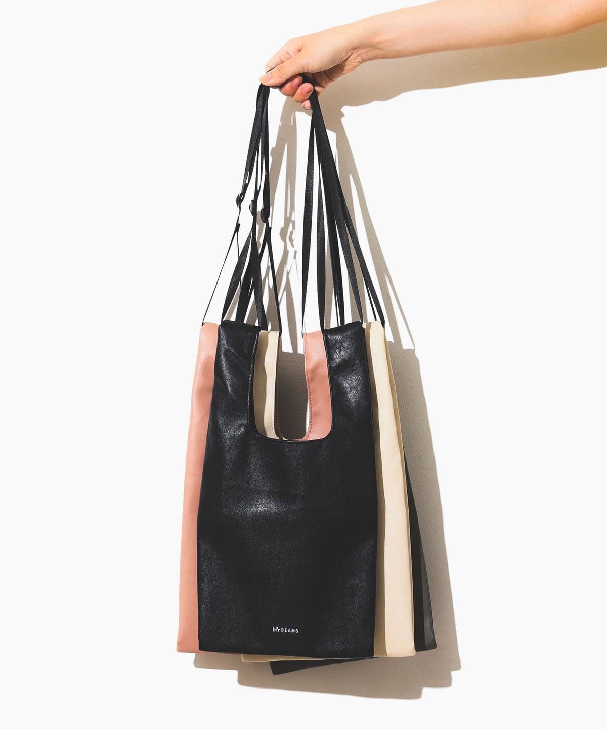フェイクレザー ショッパー バッグ MEN BLACK ONE SIZE フェイクレザー ショッパー バッグ MEN BLACK ONE SIZE
