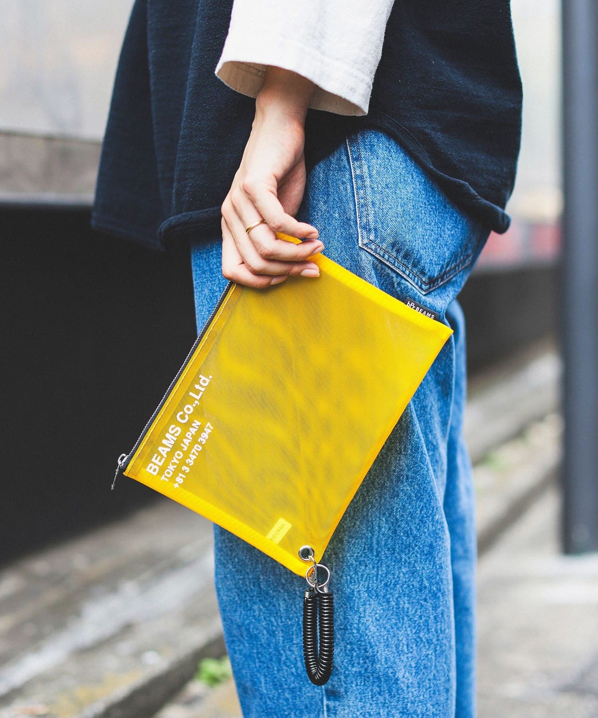 ナイロン メッシュ ロゴ ポーチ M 財布・小物 MEN YELLOW ONE SIZE ナイロン メッシュ ロゴ ポーチ M 財布・小物 MEN YELLOW ONE SIZE