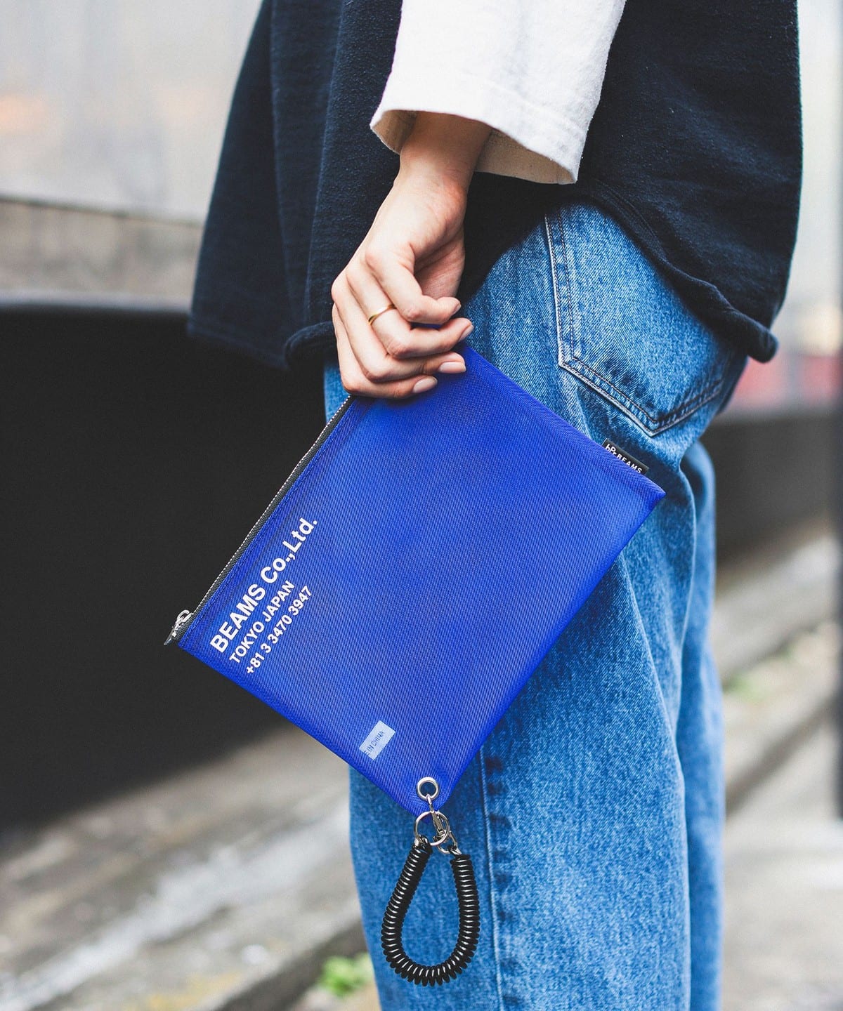 ナイロン メッシュ ロゴ ポーチ M 財布・小物 MEN BLUE ONE SIZE ナイロン メッシュ ロゴ ポーチ M 財布・小物 MEN BLUE ONE SIZE