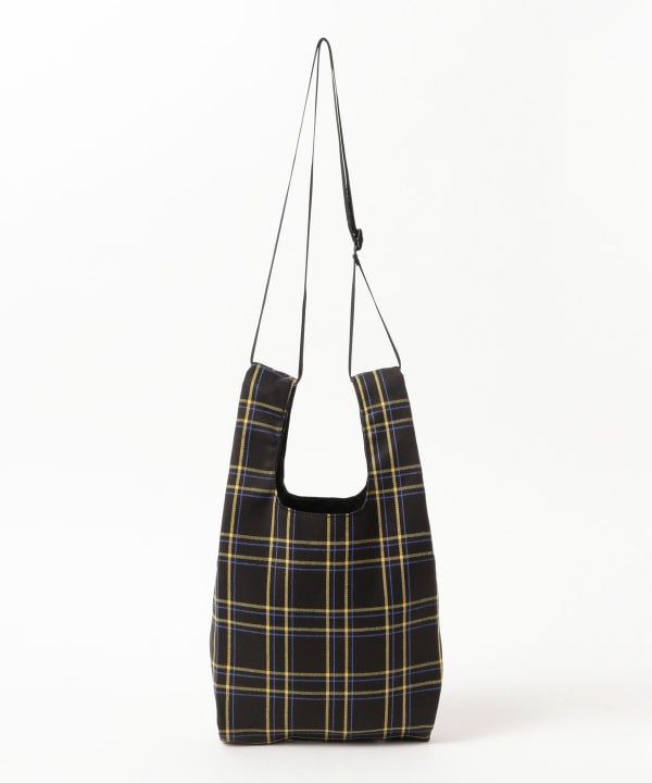 bPr BEAMS（bPrビームス）チェック ショッパー S（バッグ ショルダー