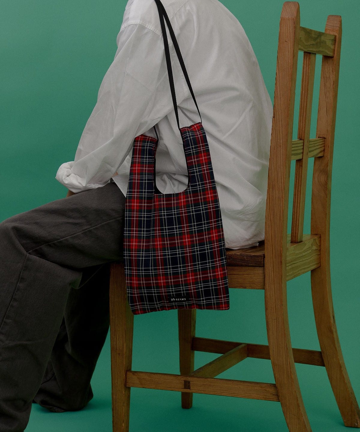 ビームス チェック柄ロッカーバッグ bPr BEAMS（bPrビームス）チェック ショッパー S（バッグ