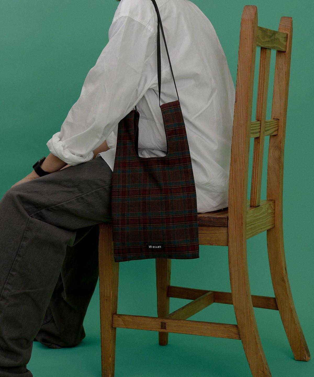 bPr BEAMS（bPrビームス）チェック ショッパー S（バッグ ショルダー