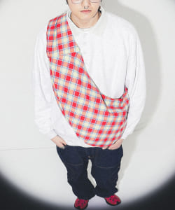 チェック ラウンド エコバッグ