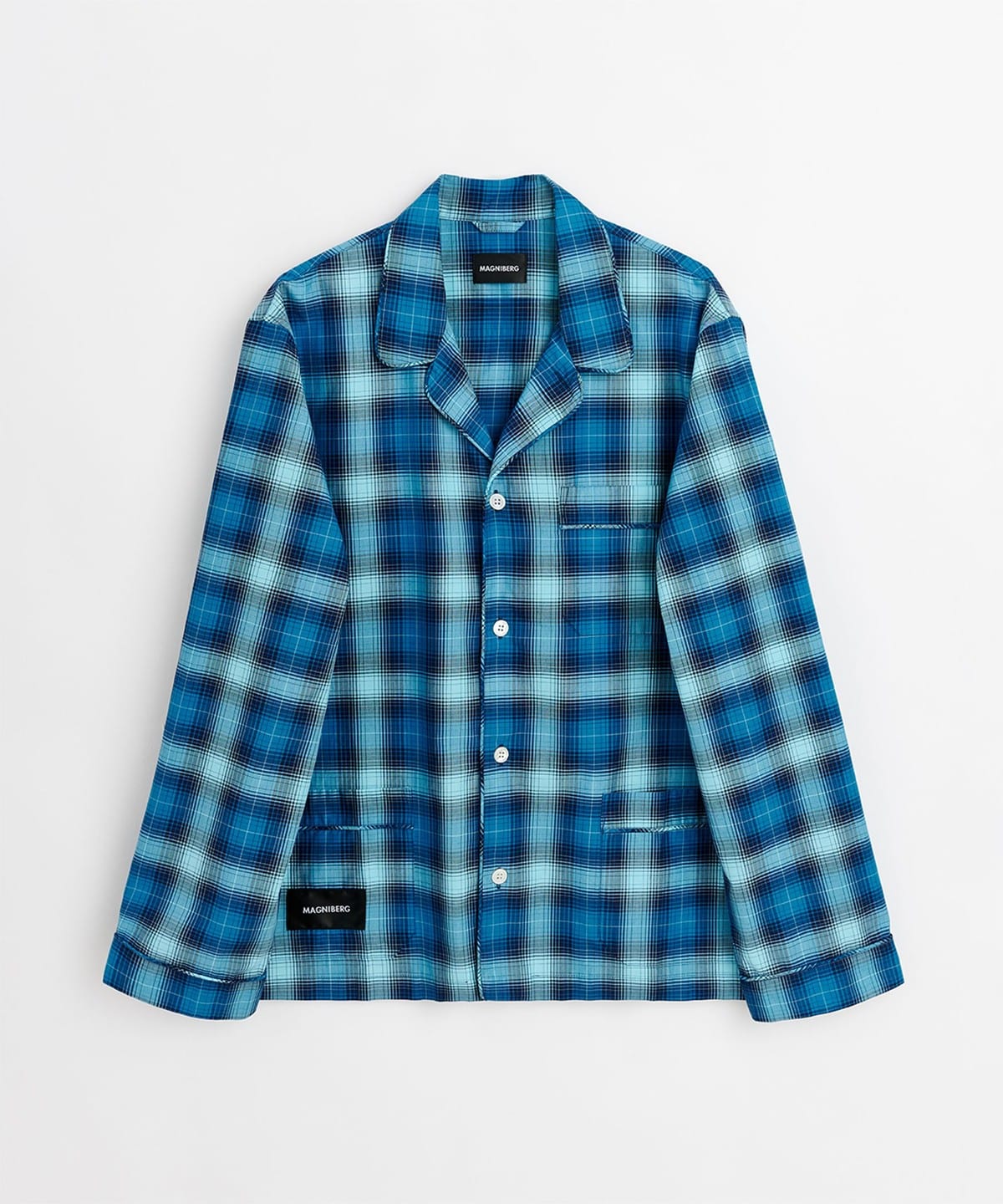 "Magniberg / "Rodeo" pyjama shirt Poplin パジャマシャツ シャツ・ブラウス MEN NEON BLUE CHECK M" "Magniberg / "Rodeo" pyjama shirt Poplin パジャマシャツ シャツ・ブラウス MEN NEON BLUE CHECK M"