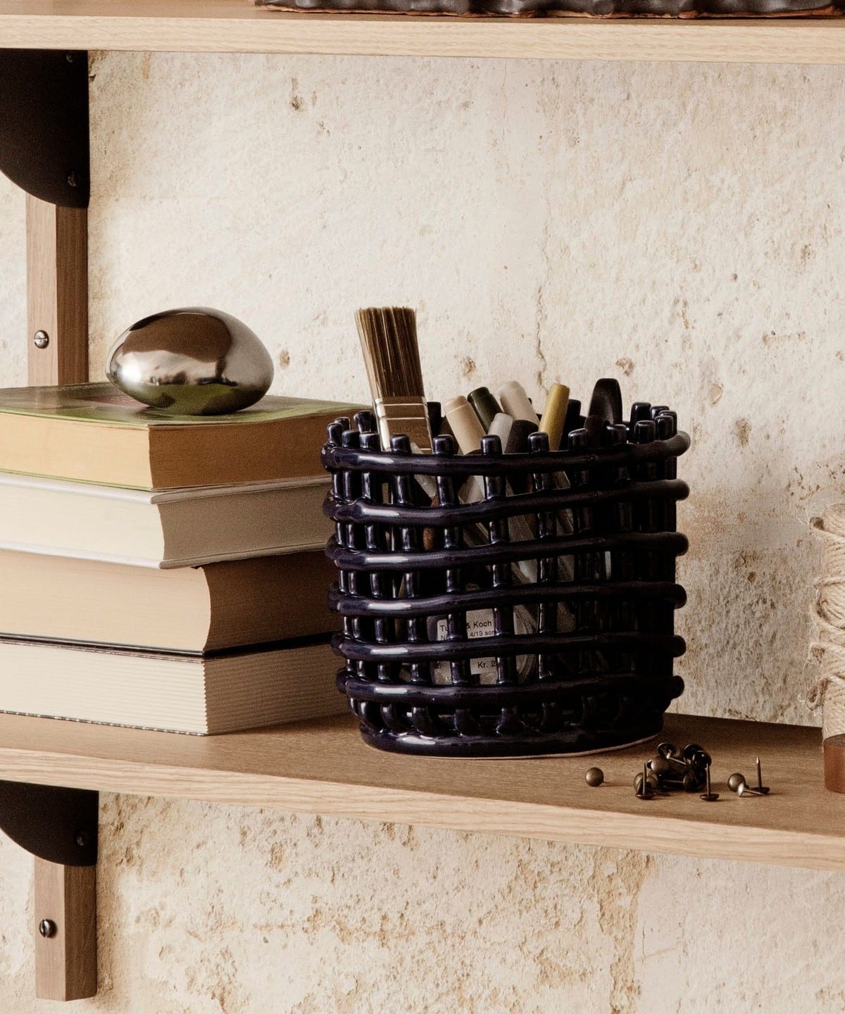 ferm LIVING / Ceramic Basket S インテリア MEN BLUE ONE SIZE ferm LIVING / Ceramic Basket S インテリア MEN BLUE ONE SIZE