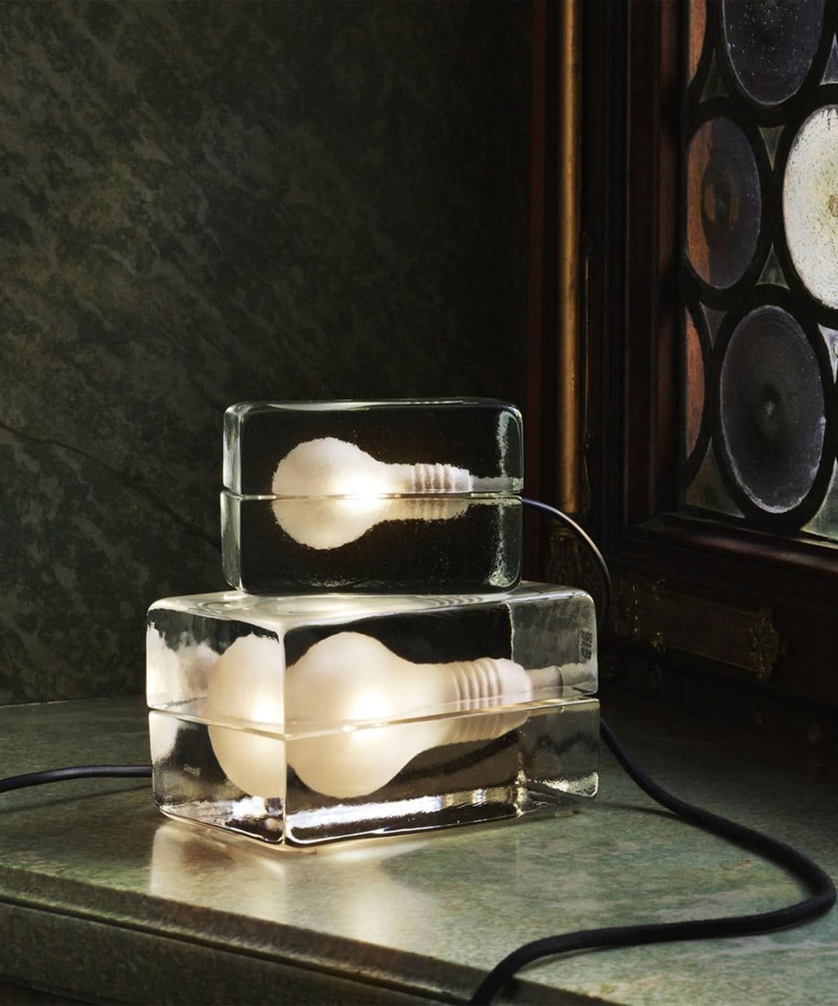 大幅値下げ。ビームス　bpr購入　ガラスブロック　ライト　コード全長役195㎝ 大幅値下げ。ビームス bpr購入 ガラスブロック ライト コード