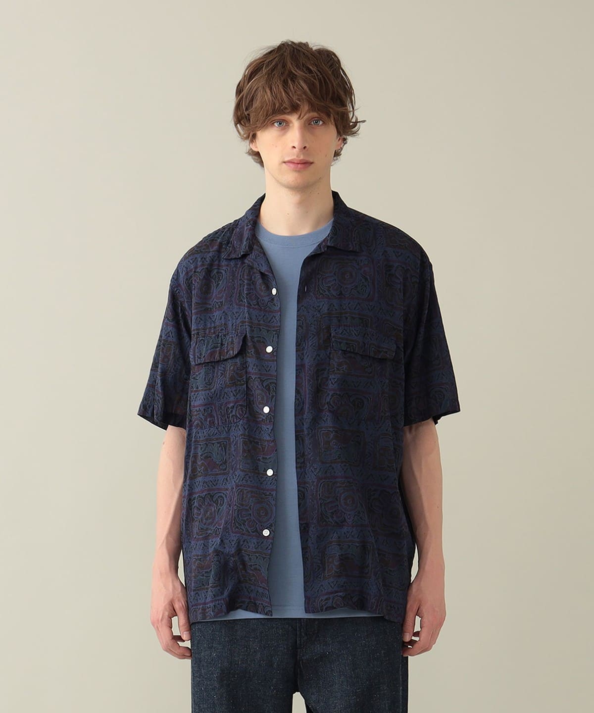 Sam Printed Short Sleeve Shirt シャツ・ブラウス MEN NAVY S Sam Printed Short Sleeve Shirt シャツ・ブラウス MEN NAVY S