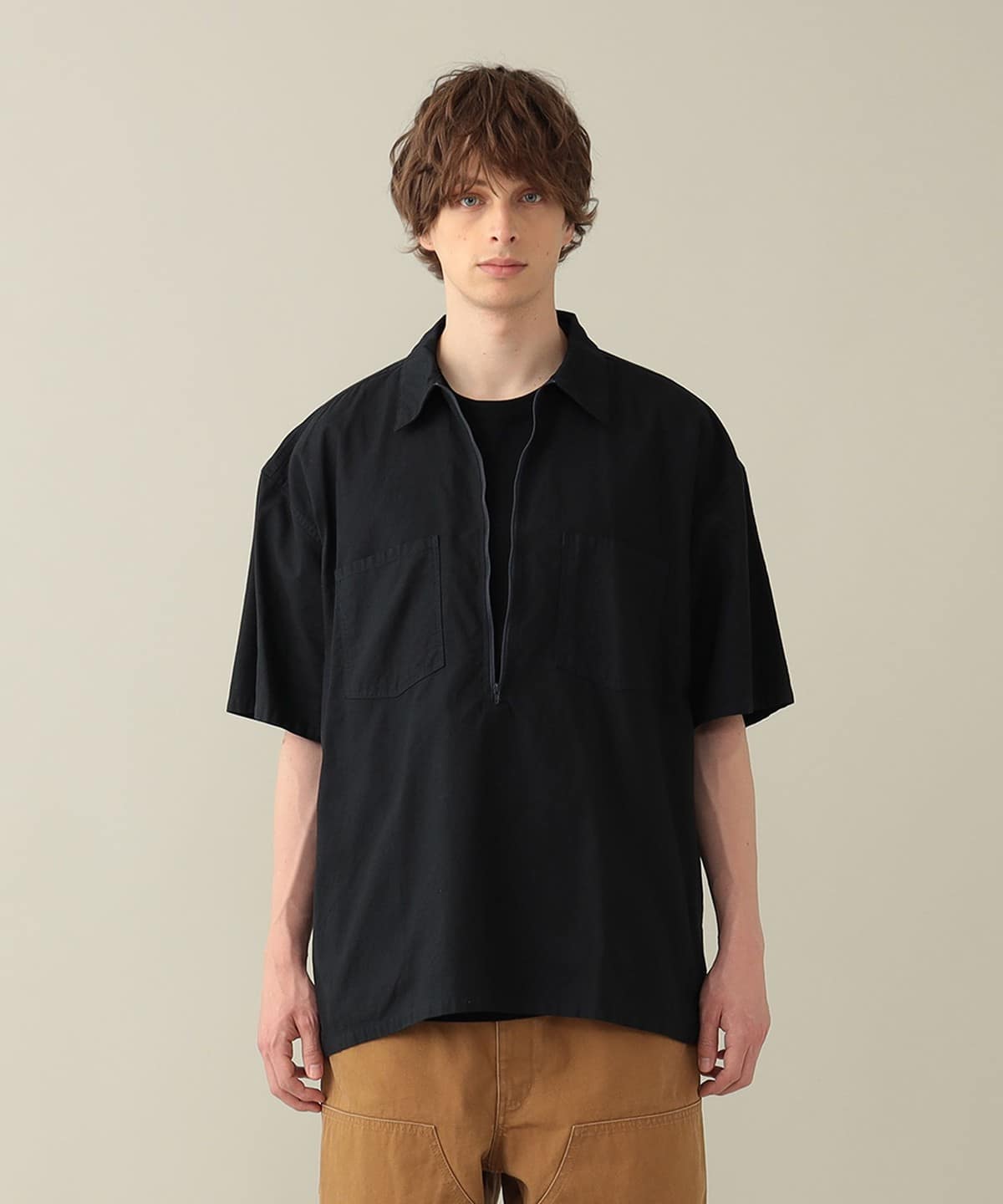Davis Short Sleeve Half Zip Shirt シャツ・ブラウス MEN NAVY M Davis Short Sleeve Half Zip Shirt シャツ・ブラウス MEN NAVY M