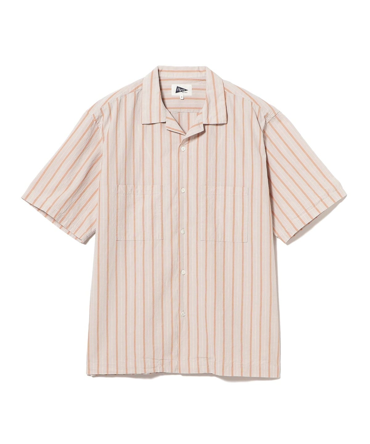Johnny Stripe Short Sleeve Shirt シャツ・ブラウス ORANGE ST M Johnny Stripe Short Sleeve Shirt シャツ・ブラウス ORANGE ST M
