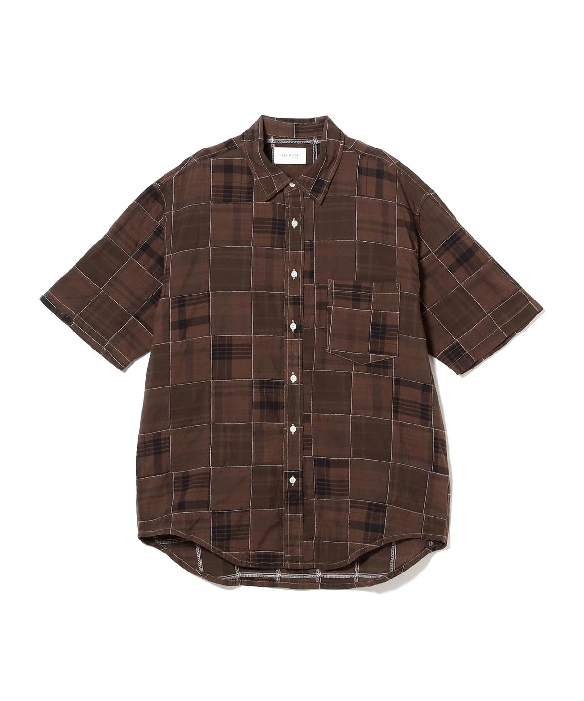【EXCLUSIVE】CAL O LINE キャル・オー・ライン / Overdyed Madras check shirt シャツ・ブラウス MEN BROWN L 【EXCLUSIVE】CAL O LINE キャル・オー・ライン / Overdyed Madras check shirt シャツ・ブラウス MEN BROWN L