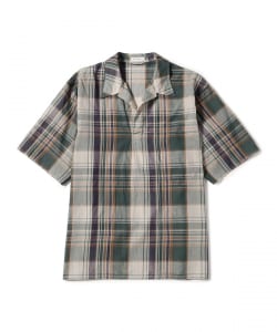 KAPTAIN SUNSHINE / Gauze Plaid Pullover Short Sleeve Shirt
