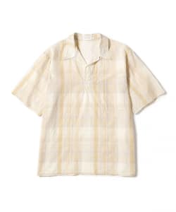 KAPTAIN SUNSHINE / Gauze Plaid Pullover Short Sleeve Shirt
