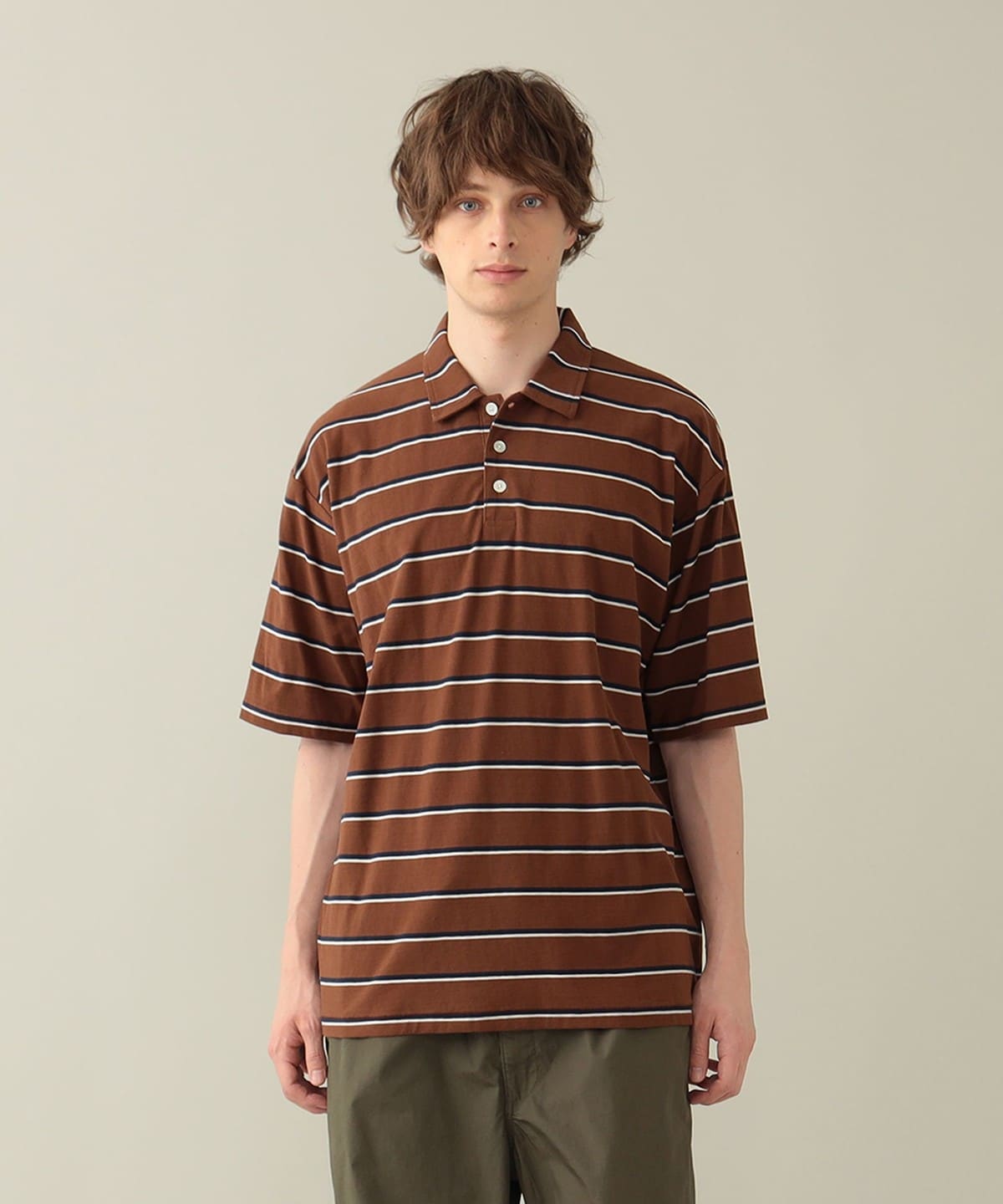 Elliot Stripe Polo シャツ・ブラウス MEN BROWN XL Elliot Stripe Polo シャツ・ブラウス MEN BROWN XL