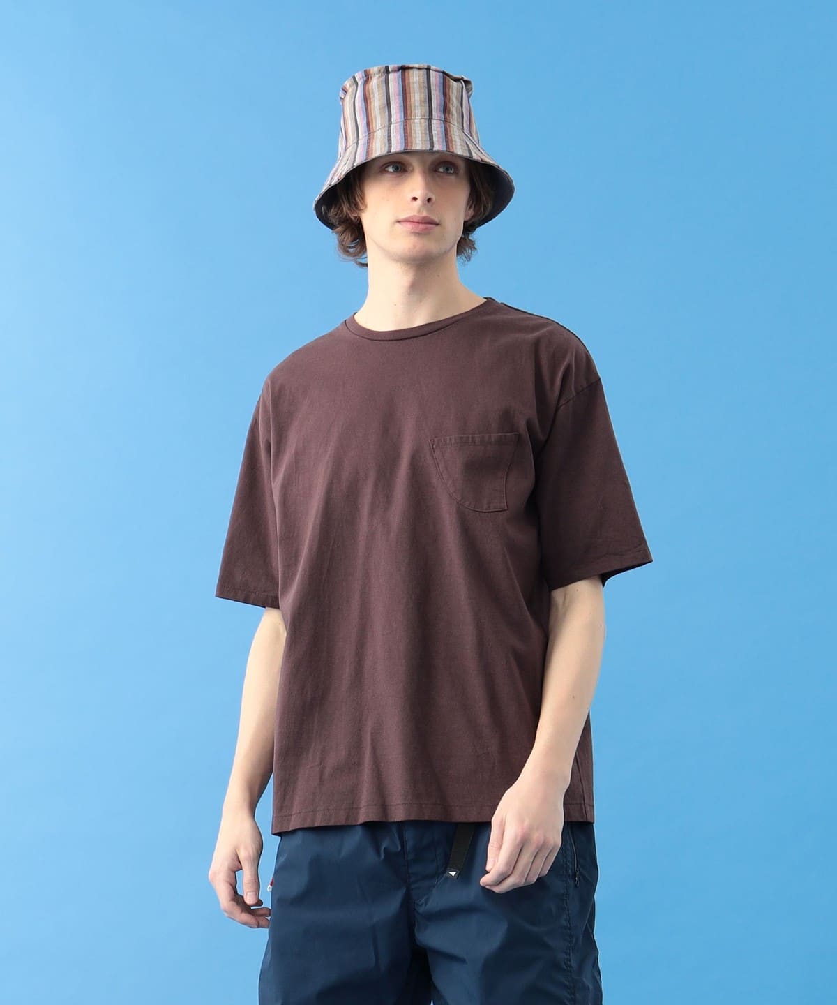 【EXCLUSIVE】CAL O LINE キャル・オー・ライン / Indian Beads pocket T Tシャツ・カットソー MEN DARK. BROWN XL 【EXCLUSIVE】CAL O LINE キャル・オー・ライン / Indian Beads pocket T Tシャツ・カットソー MEN DARK. BROWN XL