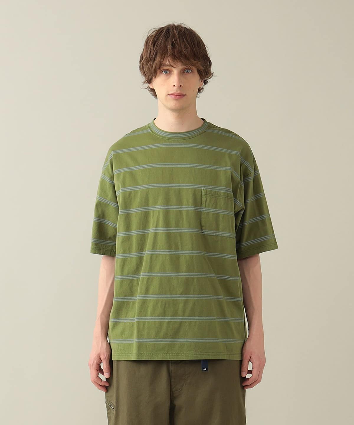 Mickey Stripe Tee Tシャツ・カットソー MEN GREEN S Mickey Stripe Tee Tシャツ・カットソー MEN GREEN S