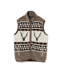 SOUTH2 WEST8 / Piping Vest - Poly Boa Jacquard
