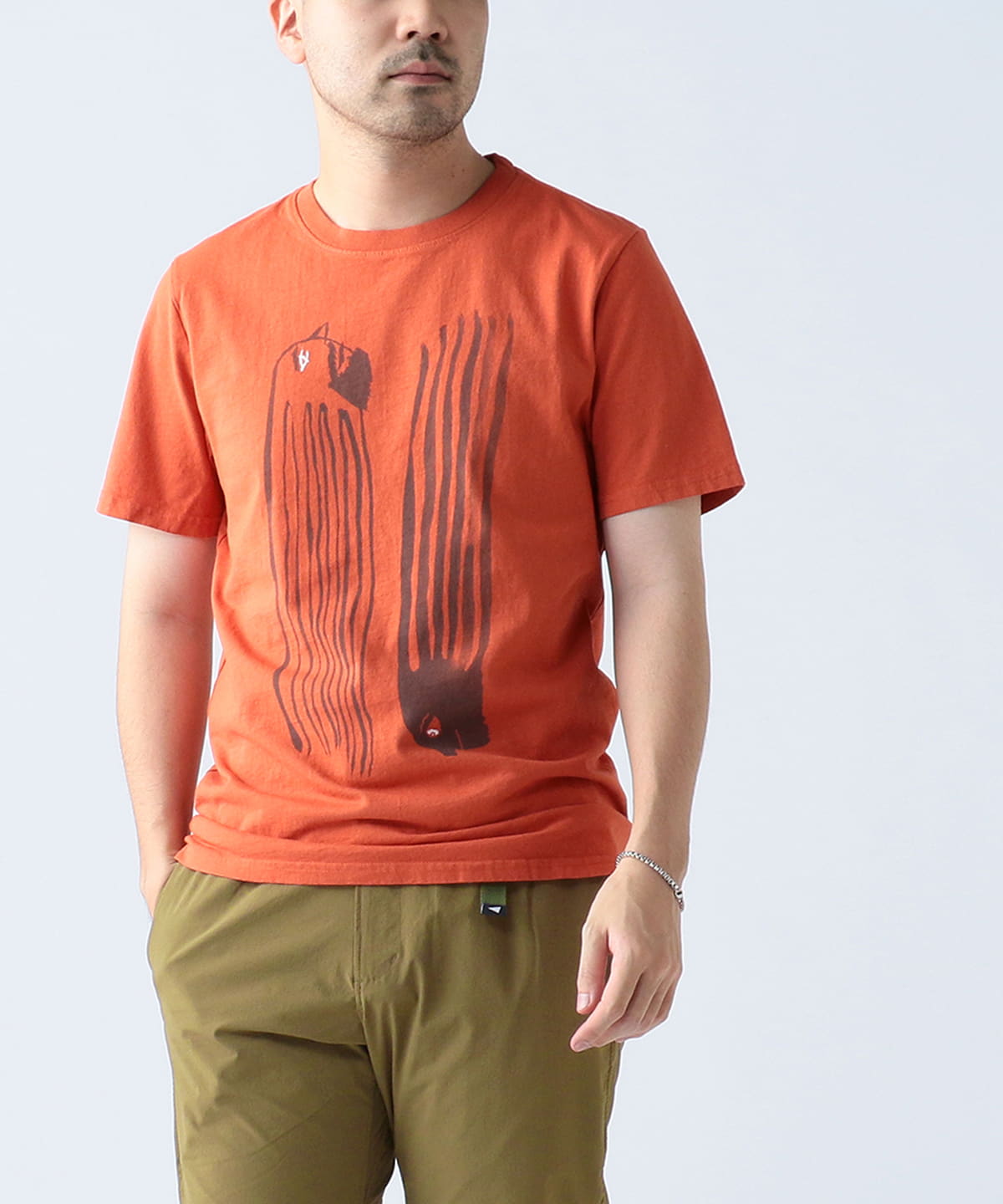 Mike Pare Faces Tee Tシャツ・カットソー MEN TURMERIC×RUST RED-WHITE XS Mike Pare Faces Tee Tシャツ・カットソー MEN TURMERIC×RUST RED-WHITE XS