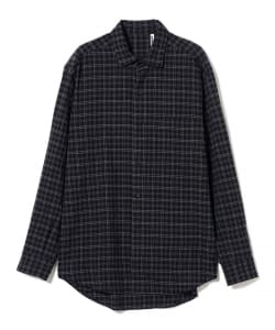 KAPTAIN SUNSHINE / Woolplaid Semi Spread Collar Shirt