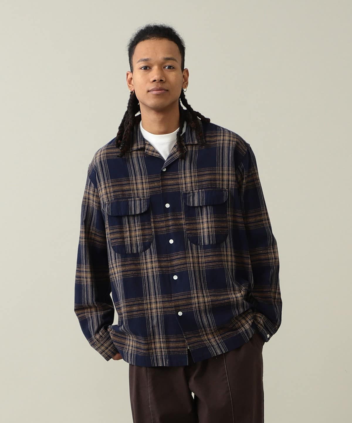 Vincent Nep Herringbone Shirt シャツ・ブラウス MEN KHAKI M Vincent Nep Herringbone Shirt シャツ・ブラウス MEN KHAKI M