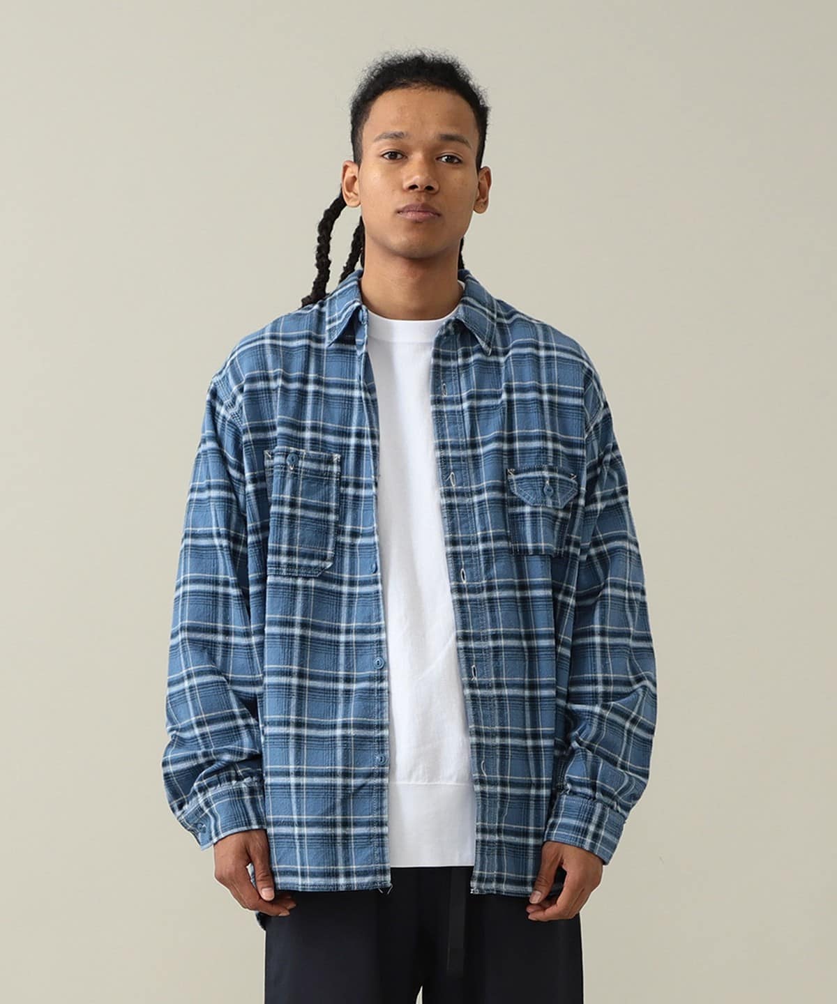 【EXCLUSIVE】CAL O LINE キャル・オー・ライン / Work Shirt シャツ・ブラウス MEN BLUE XL 【EXCLUSIVE】CAL O LINE キャル・オー・ライン / Work Shirt シャツ・ブラウス MEN BLUE XL