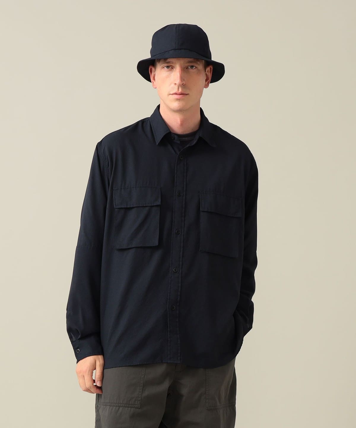 Gunn Longsleeve Dot Air Shirt �V���c�E�u���E�X MEN NAVY M