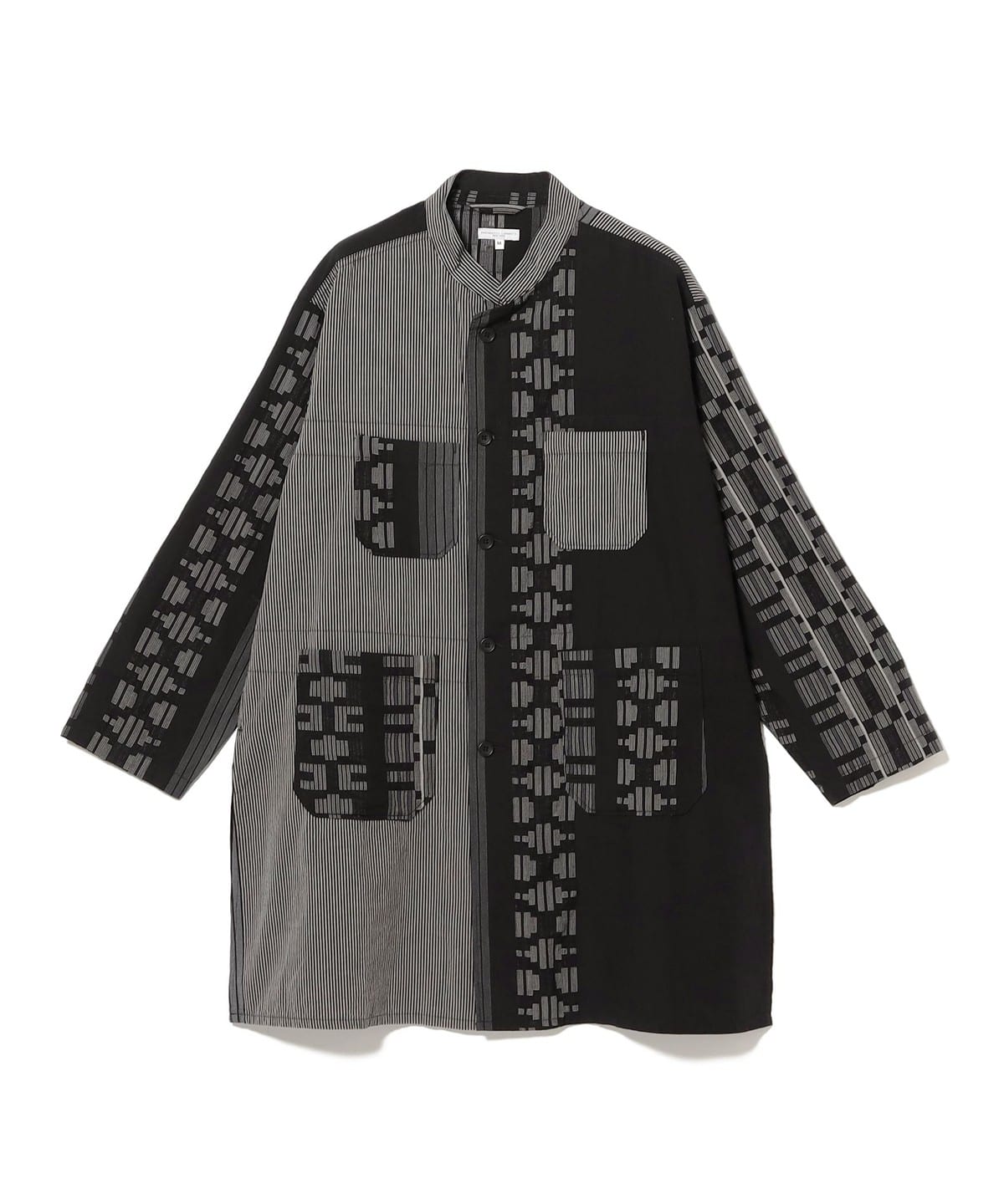 ENGINEERED GARMENTS �G���W�j�A�h �K�[�����c / Dayton Long Shirt-Multi Pattern Stripe Jacquard �V���c�E�u���E�X MEN Black/Grey M