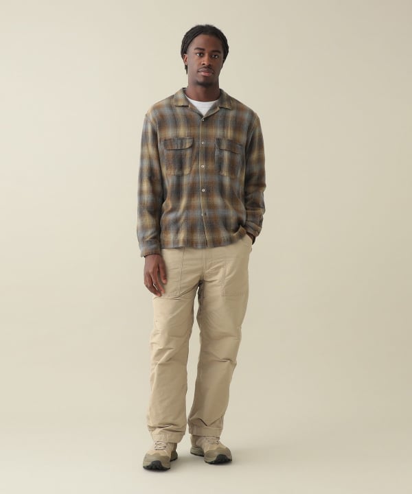 【ノベルティ対象】Vincent Wool Ombre Longsleeve Shirt Model : H185 (cm)　Size : L