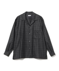 KAPTAIN SUNSHINE / Wool Plaid Open Collar Shirt