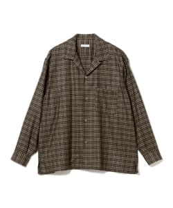 KAPTAIN SUNSHINE / Wool Plaid Open Collar Shirt