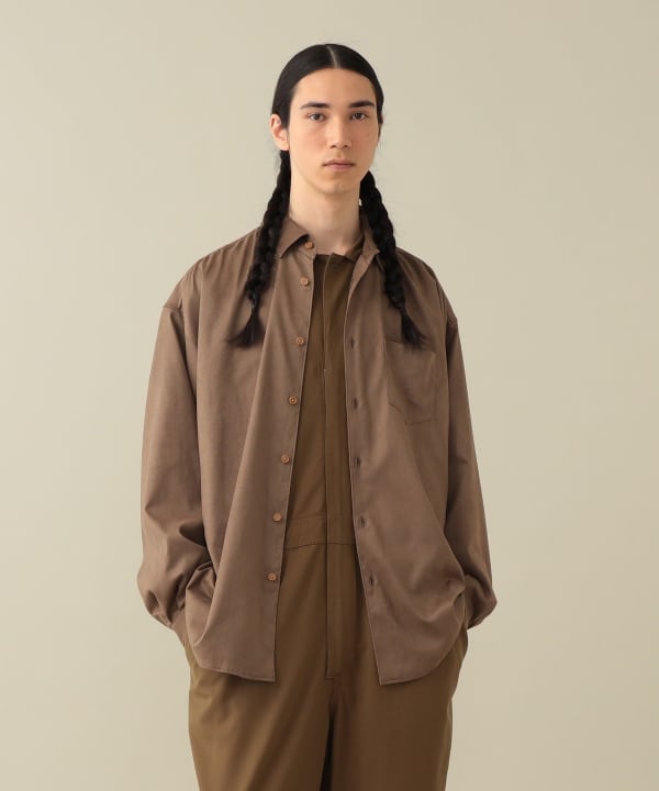 【EXCLUSIVE】DIGAWEL / Oversized Alternative Suede Shirt Model : H182 (cm)　Size : L