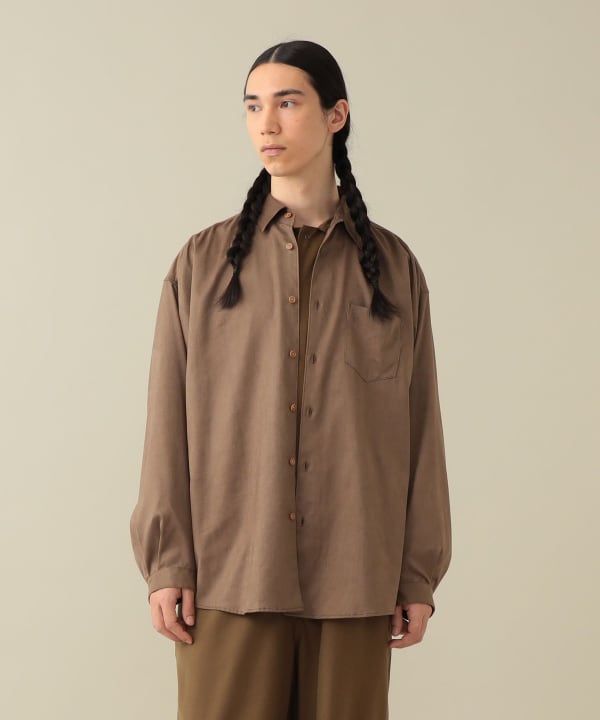 【EXCLUSIVE】DIGAWEL / Oversized Alternative Suede Shirt Model : H182 (cm)　Size : L