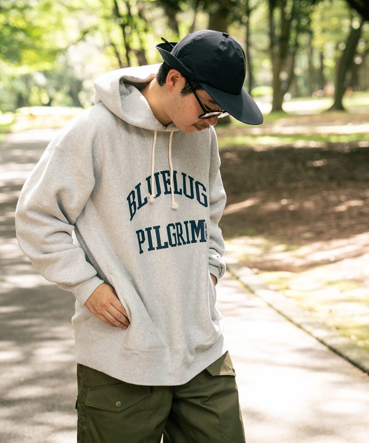 Pilgrim Surf+Supply Champion for BLUE LUG × Pilgrim Pilgrim Surf+Supply  Pilgrim Surf+Supply / Print Hoodie (Tops, Hoodies) for sale at BEAMS