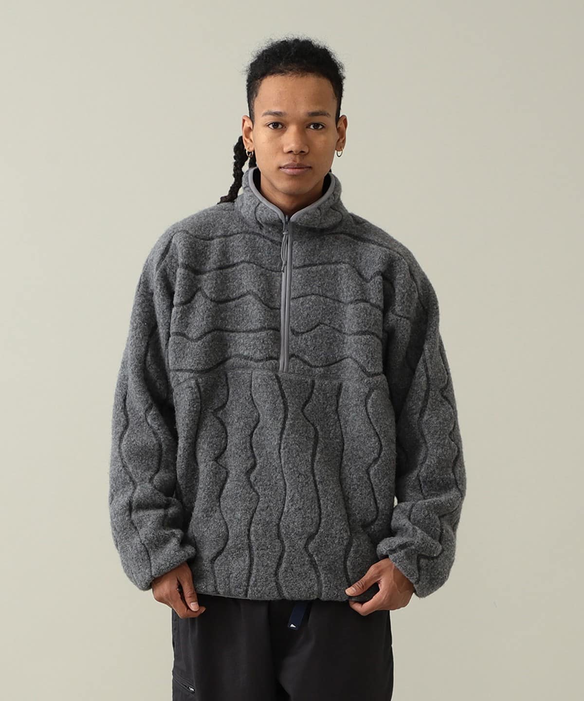 Mosley Boa Half Zip Pullover トップス MEN HEATHER GREY S Mosley Boa Half Zip Pullover トップス MEN HEATHER GREY S