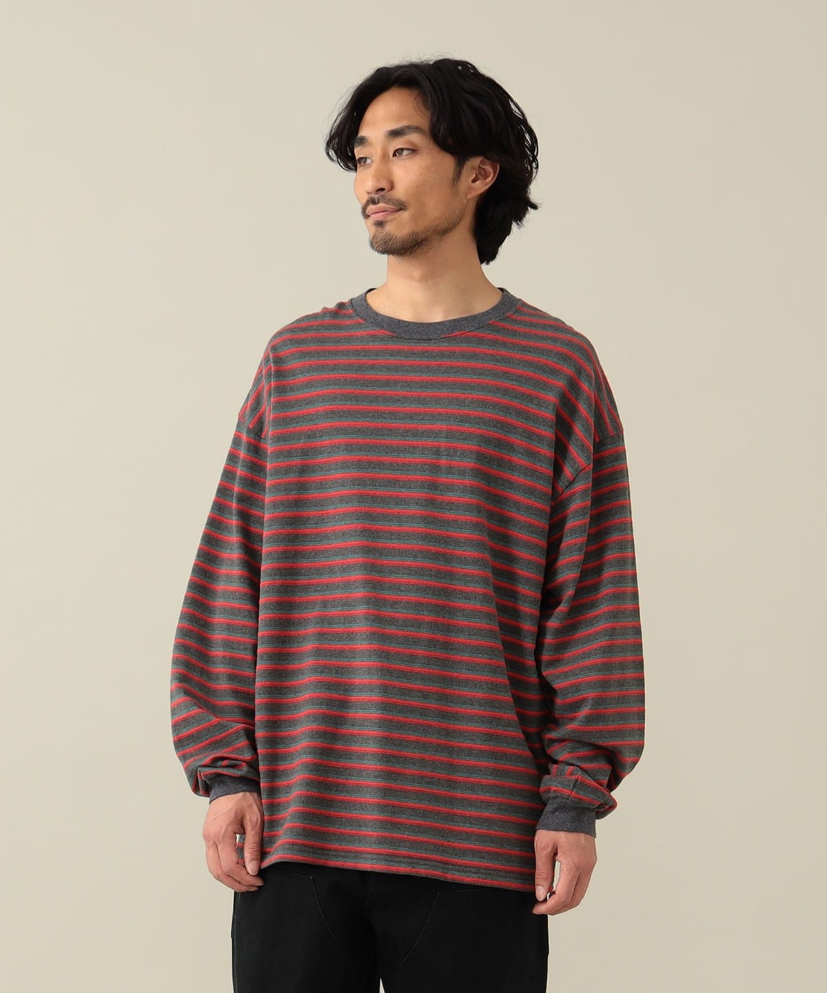 Tucker Stripe Tee Tシャツ・カットソー MEN CHARCOAL L Tucker Stripe Tee Tシャツ・カットソー MEN CHARCOAL L