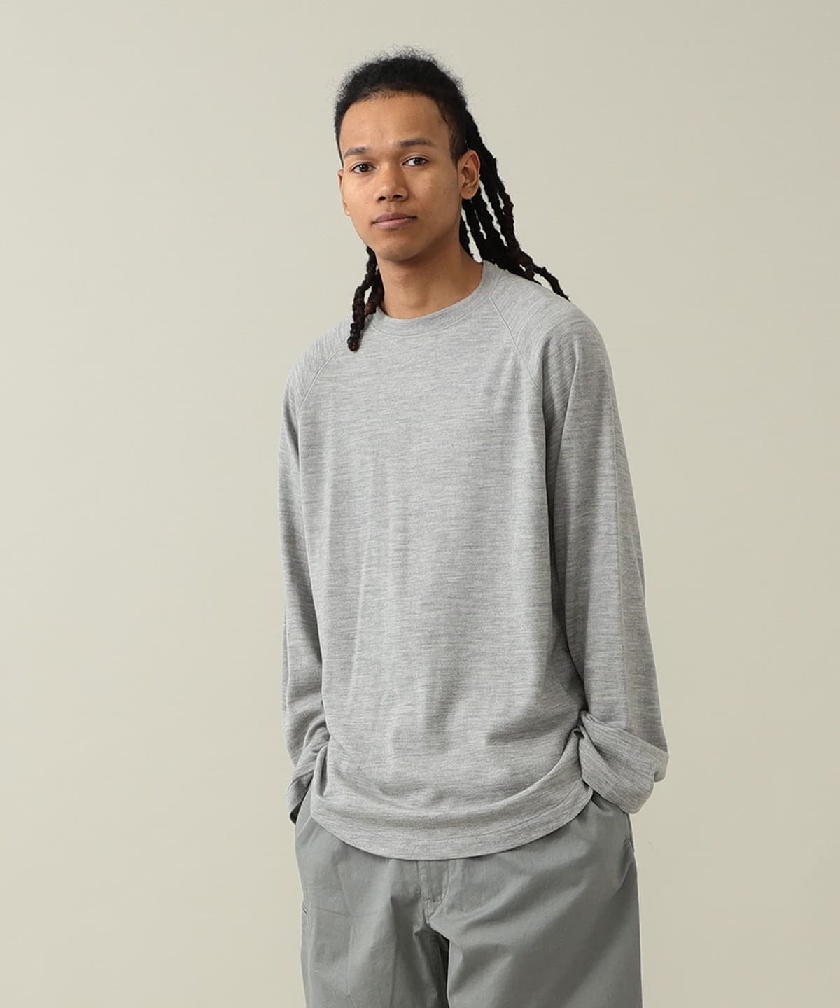 【+15%ポイントUP】Geoffrey Wool Raglan Long Sleeve Tee Tシャツ・カットソー MEN HEATHER GREY XL 【+15%ポイントUP】Geoffrey Wool Raglan Long Sleeve Tee Tシャツ・カットソー MEN HEATHER GREY XL