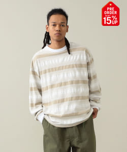 【+15%ポイントUP】Skip Stripe Long Sleeve Tee