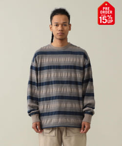 【+15%ポイントUP】Skip Stripe Long Sleeve Tee