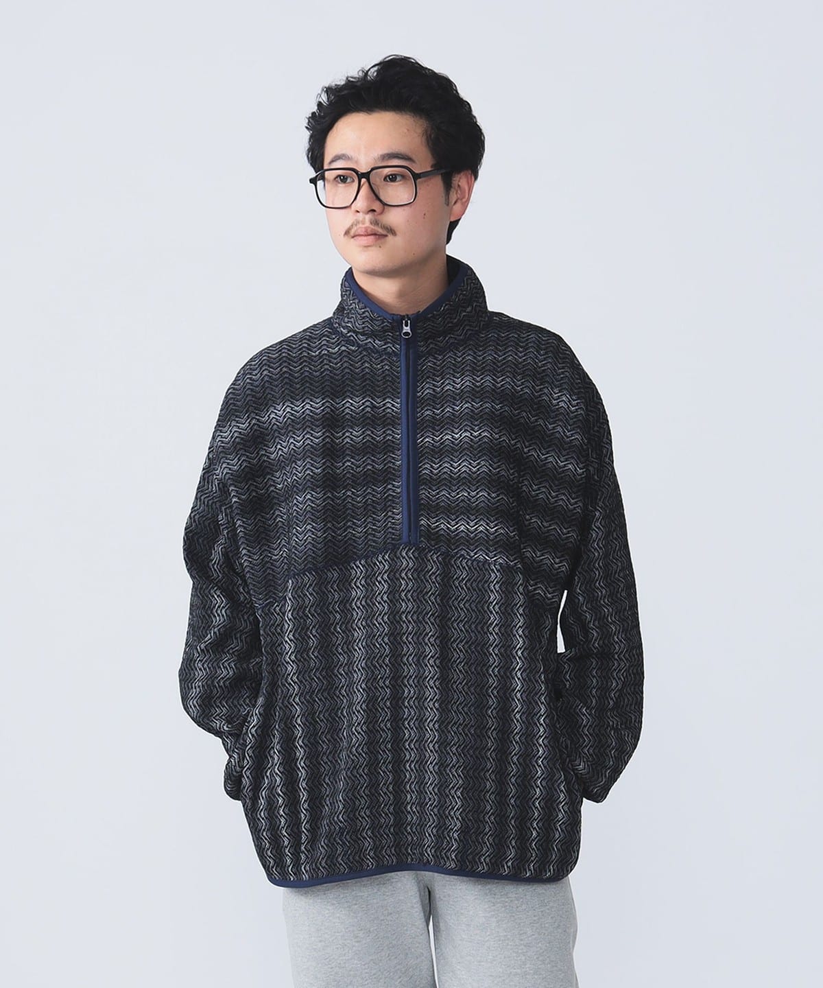 Mosley Inlay Popover トップス MEN NAVY L Mosley Inlay Popover トップス MEN NAVY L