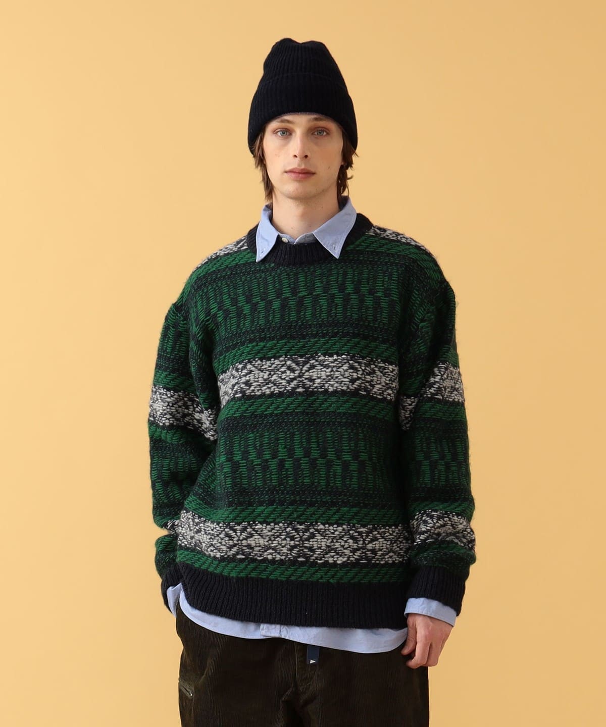 Jacob Fair Isle Knit トップス MEN NAVY S Jacob Fair Isle Knit トップス MEN NAVY S
