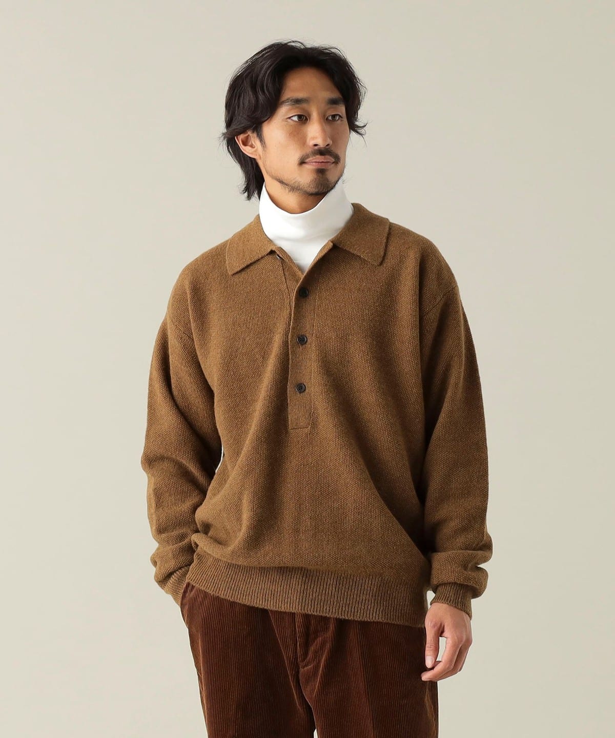 【新品未使用】BATONER / KNIT POLO SHIRT BATONER/バトナー】大人の雰囲気漂うニットポロシャツ 2023.03.03
