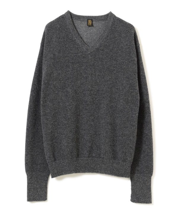【+10%ポイントUP】【EXCLUSIVE】BATONER / BABY ALPAKA KURUMI TENJIKU V-NECK