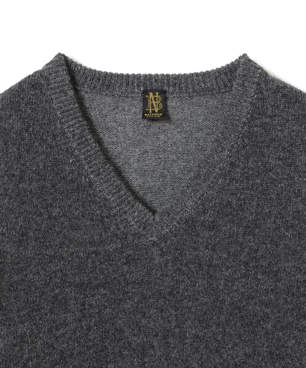 【+10%ポイントUP】【EXCLUSIVE】BATONER / BABY ALPAKA KURUMI TENJIKU V-NECK